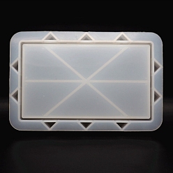 Rectangle DIY Food Grade Silicone Display Molds, Resin Casting Molds, Clay Craft Mold Tools, White, Rectangle, 200x118mm
