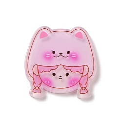 Bear Cabochons Plastic Cabochons, Girl, Bear, 22.5x22x2mm