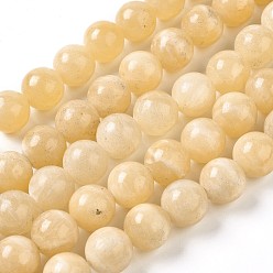 Topaz Jade Natural Topaz Jade Beads Strands, Round, 12mm, Hole: 1mm, about 34~35 pcs/Strand, 15.75 inch(40cm)