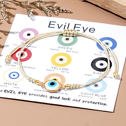 Белый Модные американские регулируемые браслеты из полиэстера от сглаза, белые