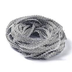 Gray Filigree Corrugated Lace Ribbon, Wave Shape, for Clothing Accessories, Gray, 3/8 inch(10mm), about 130m/bundle