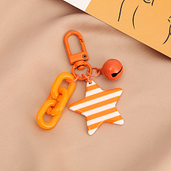 orange Colorful Detachable Chain Cute Enamel Bell Bag Charm Keychain Pendant Gift