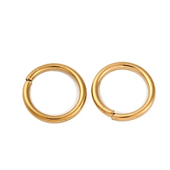 Настоящее золото 18K 304 из нержавеющей стали открыты кольца прыжок, круглые, ионное покрытие (ip), стойки покрытие, реальный 18 k позолоченный, 15 датчик, 12x1.5 мм