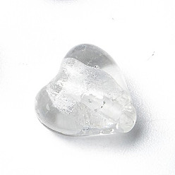 Прозрачный Стеклянные бусины, с фольгой внутри, ручная работа, подарок на День матери делает, сердце, прозрачные, 19~21x20x12~13 мм, отверстие : 1~2 мм