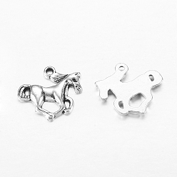 Античное Серебро Сплавочные подвески тибетского стиля, лошадь, античное серебро, без свинца и без никеля и без кадмия , 15x20x2.5 мм, отверстие : 2 мм