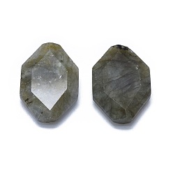 Labradorite Natural Labradorite Cabochons, Hexagon, Faceted, 30x20x7mm