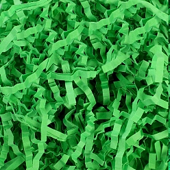 Green Raffia Crinkle Cut Paper Shred Filler, for Gift Wrapping & Easter Basket Filling, Green, 3mm, 50g/bag