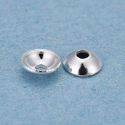 Silver 201 Stainless Steel Bead Caps, Round, Silver, 3x1mm, Hole: 0.5mm