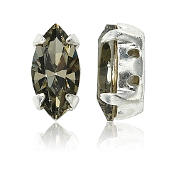 40010 Black Diamond Пришивные чашки preciosa® maxima crystal, многожильных ссылки, чешский хрусталь, с настройками латуни, 719 39 056 наветт, серебряные, 40010 черный бриллиант, 10x5 мм