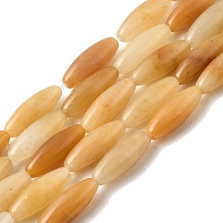 Old Yellow Jade Нити из натуральных старых желтых нефритовых бусин, рис, 16x6 мм, отверстие : 0.9~1 мм, около 24 шт / нитка, 15.28'' (38.8 см)