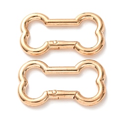 Light Gold Пружинные кольца из цинкового сплава, костяной формы, золотой свет, 28x48x4.5 мм