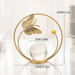 Бабочка Европейский стиль украшения дома тумба под телевизор креативное украшение гостиная входная лампа роскошный рабочий стол железный арт хрустальный шар украшение, золотые, бабочка, 130x130 мм, хрустальный шар: 50мм в диаметре