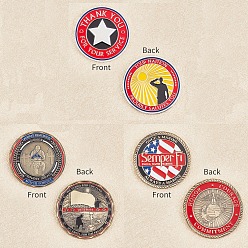 Mixed Color SUPERFINDINGS 3Pcs 3 Style Military Veterans Iron Challenge Coin, Appreciation Gift, Mixed Color, 1pc/style