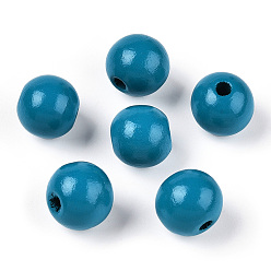 Круглые Деревянные европейские бусины, окрашенные распылением на тему океана, круглый/рыба/морской конёк/черепаха/краб/морская звезда, круглые, 16x15 мм, отверстие : 4~4.5 мм