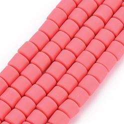Light Coral Polymer Clay Bead Strands, Column, Light Coral, 5~7x6mm, Hole: 1.5~2mm, about 61~69pcs/strand, 15.74 inch