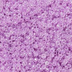 Violet Glass Seed Beads, Ceylon, Round, Violet, 2mm, Hole: 1mm, about 30000pcs/pound