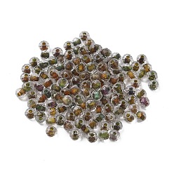 Седло Коричневый 130шт 10г прозрачные стеклянные бусины, круглые, граненые, седло коричневый, 4x3 мм, отверстие : 1 мм