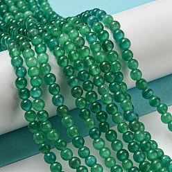 Medium Sea Green Cat Eye Beads Strands, Round, Medium Sea Green, 4mm, Hole: 0.7mm, about 100~105pcs/strand, 14.37~14.69 inch(36.5~37.3cm)