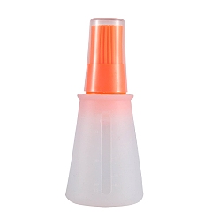Orange Red Silicone Oil Brushes, with Squeeze Bottle & Calibration Tails, Bakeware Tool, Column, Orange Red, 55x117mm