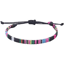 Разноцветный Регулируемые браслеты в стиле бохо из хлопка и льна, плетеные для дружбы, красочный