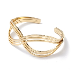 Real 18K Gold Plated Brass Cuff Bangle, Real 18K Gold Plated, 2-1/8 inch(53mm)