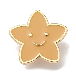 Star Weather Theme Enamel Pins, Golden Plated Alloy Badge for Backpack Clothes, Star, 24.5x25x1.5mm