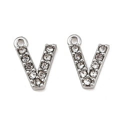 Letter V 304 из нержавеющей стали амулеты горный хрусталь, цвет нержавеющей стали, Буква V, 9x7x2, отверстие : 1 мм