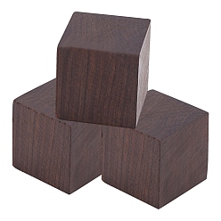 Coconut Brown Natural Wood Beads, No Hole//Undrilled, Cube, Coconut Brown, 30x30x30mm