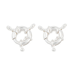 Серебро Латунная пружинная застежка, без кадмия и без свинца, долговечный, кольцо, серебряные, 23x15.5x4.5 мм, отверстие : 2.2 мм