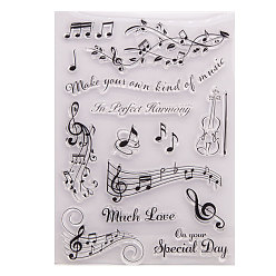 Musical Note Clear Silicone Stamps, for DIY Scrapbooking, Photo Album Decorative, Cards Making, Stamp Sheets, Musical Note Pattern, 21x15cm