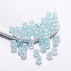 Light Blue Transparent Acrylic Beads, Round, Light Blue, 8mm, 50pcs/bag