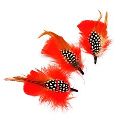 Red Feather Ornament Accessories, for DIY Masquerade Masks, Costume Feather Hat, Hair Accessories, Red, 80~100mm