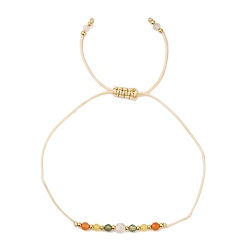 Leo Natural Gemstone Constellation Beaded Bracelets, Leo, Colorful, 11 inch(28cm), Bead: 4.1x3.4mm & 2mm