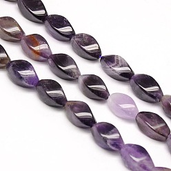 Amethyst Natural Twist Amethyst Beads Strands, 12x6x6mm, Hole: 1mm, about 33pcs/strand, 15.74 inch