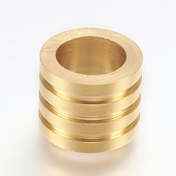 Golden 304 Stainless Steel Beads, Large Hole Beads, Grooved, Column, Golden, 10x8mm, Hole: 7mm
