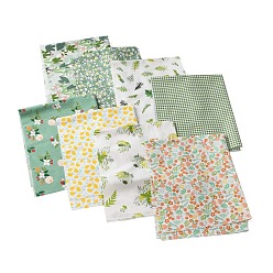 Colorful 8Pcs 8 Styles Printed Floral Cotton Fabric, for Patchwork, Sewing Tissue to Patchwork, Quilting, Mixed Color, 50x40x0.01cm, 1pc/style