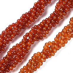 Carnelian Natural Carnelian Beads Strands, Grade AB, Round, 8mm, Hole: 0.8mm, about 44~47pcs/strand, 14.80~14.96 inch(37.6~38cm)
