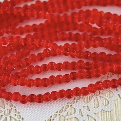 Red Transparent Czech Glass Beads, Pumpkin, Red, 3mm, 10pcs/bag