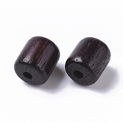Coconut Brown Natural Sandalwood Beads, Waxed Wooden Beads, Dyed, Column, Coconut Brown, 7x6mm, Hole: 1.5mm, about 3180pcs/500g