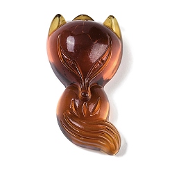 Седло Коричневый Стеклянные подвески, лиса прелести, седло коричневый, 34x19x13 мм, отверстие : 0.8 мм