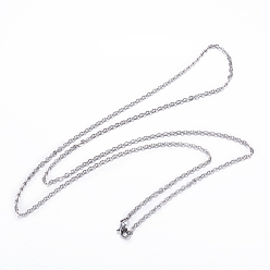 Stainless Steel Color 304 Stainless Steel Cable Chain Necklaces, with Lobster Claw Clasps, Stainless Steel Color, 29.53 inch(75cm), 2.5mm