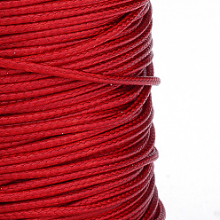 Red Braided Korean Waxed Polyester Cords, Red, 0.5mm, about 160yards/roll