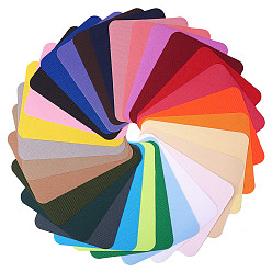 Mixed Color Jean Cloth Iron On Patches, Costume Accessories, Appliques, Mixed Color, 125x95x0.4mm, 29colors/set
