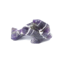 Amethyst Natural Amethyst Sculpture Display Decorations, for Home Office Desk, Dolphin, 38~41x17.5x26mm