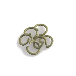Olive Baking Painted Iron Open Jump Rings, Round Ring, Olive, 10x1.4mm