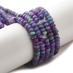 Purple Natural Dolomite Beads Strands, with Synthetic Opal, Dyed, Rondelle, Purple, 4x2mm, Hole: 0.7mm, about 177pcs/strand, 15.94''(40.5cm)