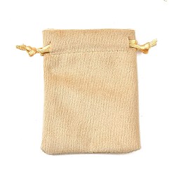 пшеница Бархатные мешочки для хранения украшений на шнурке, прямоугольные, цвет пшеницы, 15.5x12.7x0.5 см