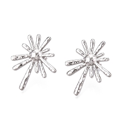 Нержавеющая Сталь Цвет 304 из нержавеющей стали серьги, цветок, цвет нержавеющей стали, 30x25 мм