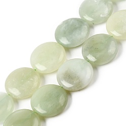 Другие Нефриты Природные плоские круглые Xiuyan нефрита бисер пряди, 20x7~7.5 мм, отверстие : 1 мм, около 20 шт / нитка, 15.55'' (39.5 см)