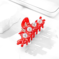 Красный Заколки для волос в форме когтей из ацетата целлюлозы, аксессуары для волос для женщин и девочек, красные, 100x40 мм